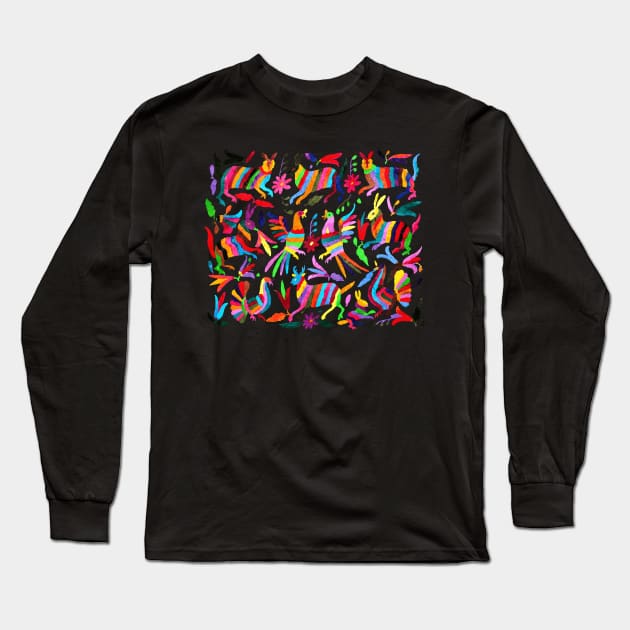 Rainbow Otomi Print Long Sleeve T-Shirt by otomi